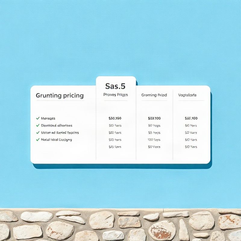 Mockup de tabela de preços SaaS em fundo azure